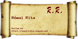 Rémai Rita névjegykártya